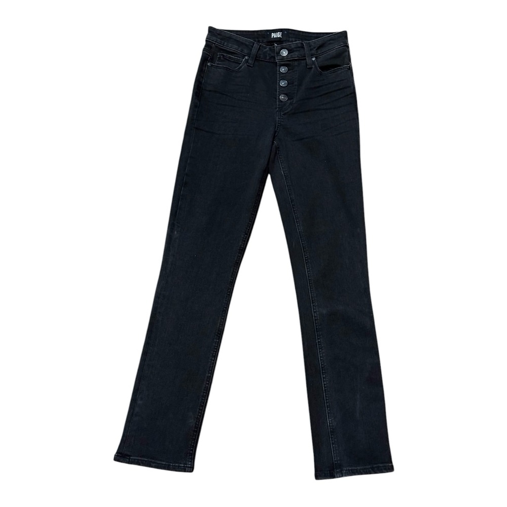 Paige Black Hoxton Slim Black Jeans Size 24 All Button Fly
